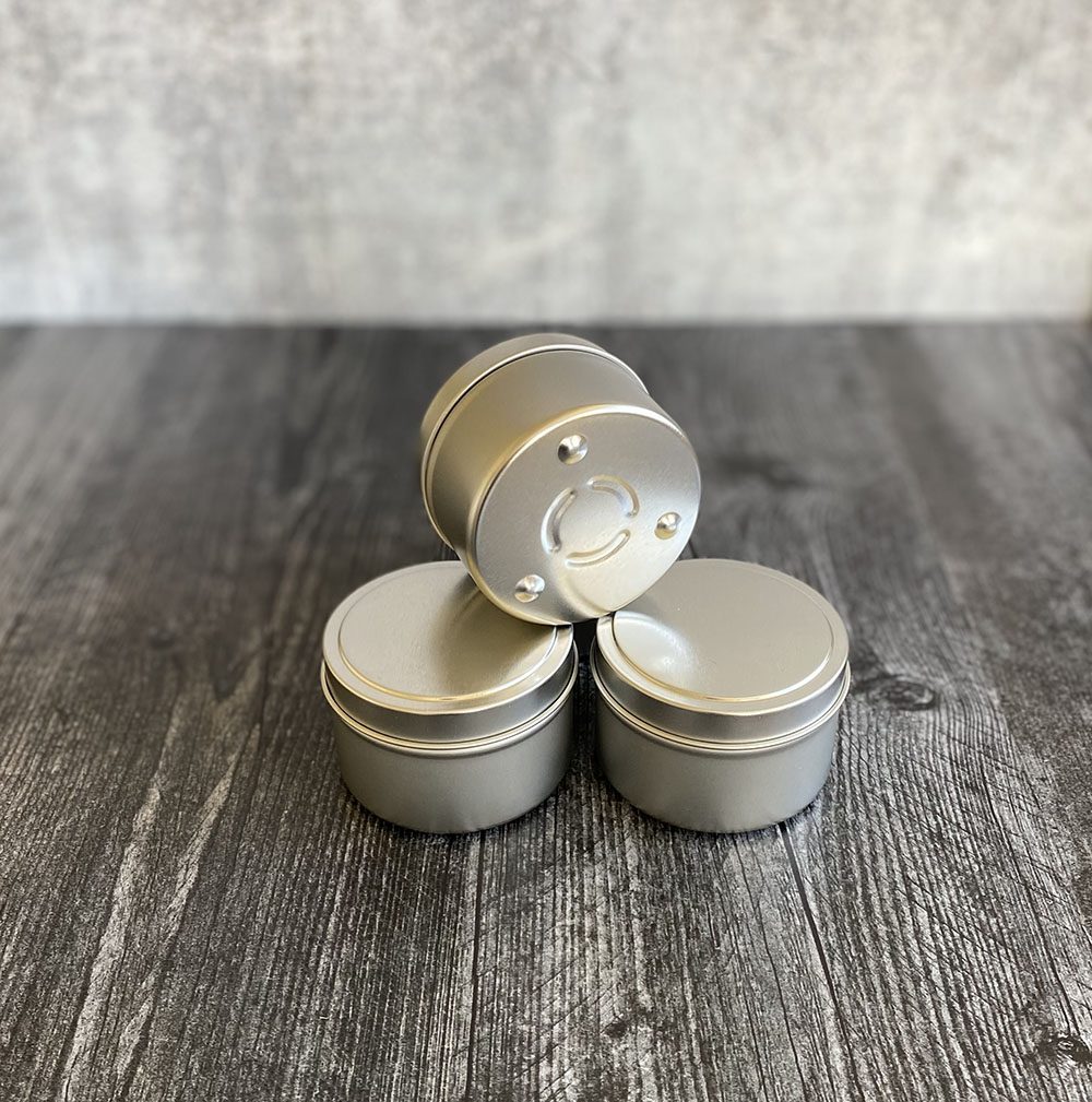 CANDLE TIN SILVER 4OZ DEEP WITH LID